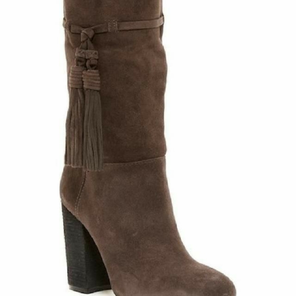 Vince Camuto Slouch Grey Suede Leather Boots 7 - Picture 14 of 14